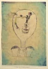 Reproduction of The Beginnings of a Smile by Paul Klee - Graphic design. Image features a balloon-shaped figure with flowers.