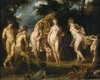 Reproduction of The Judgement of Paris by Peter Paul Rubens - Graphic design featuring nude figures in natural poses.