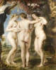 Reproduction of The Three Graces by Peter Paul Rubens - Graphic design featuring three dynamic nude female figures.