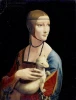 Reproduction of The Lady with an Ermine by Leonardo da Vinci - Graphic design featuring a woman with an ermine.