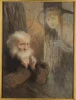 Vision - Memory reproduction by Teodor Axentowicz. A bearded man in a brown robe, next to a figure.