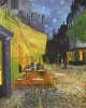 Reproduction of Cafe Terrace at Night by Vincent van Gogh - Warm yellow and green tones for a cozy café atmosphere.