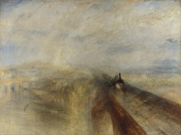 Reproduction of Rain, Steam and Speed - The Great Western Railway by William Turner. Image features a steam locomotive.