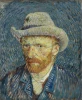 Reproduction of Self-portrait with Grey Felt Hat by Vincent van Gogh. Man in a grey hat with a beard.