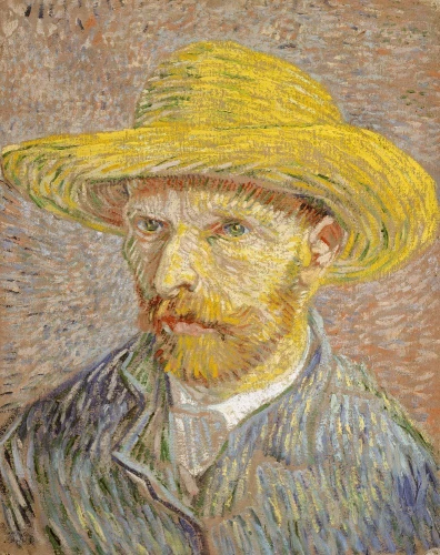 Reproduction Self-Portrait With Straw Hat, Vincent Van Gogh