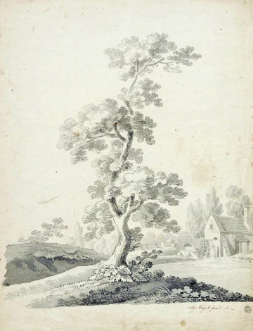 Reproduction of Lonely Tree by Zygmunt Vogel. Artwork features a solitary tree against a landscape backdrop.