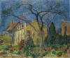 Landscape reproduction from Meaux by Zygmunt Waliszewski. The image depicts houses surrounded by trees and shrubs.