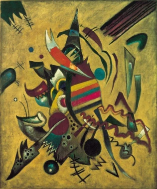 Reproduction of Points by Wassily Kandinsky - Graphic design with dynamic shapes, lines, and colorful spots.
