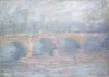 Waterloo Bridge, London at Sunset by Claude Monet - Graphic print. The image features the bridge with arch reflections.