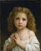 Reproduction of Little Girl by William-Adolphe Bouguereau - Graphic design featuring a blonde girl in white.