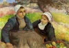 Reproduction of Two Breton Women with a Basket of Apples by Władysław Ślewiński. Two women in folk costumes seated.