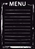 Chalkboard menu sign 001 - Black rectangle with white lines and MENU text at the top.