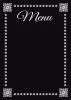 Chalkboard menu sign 007 - Black background with white decorative borders and "Menu" text at the top.
