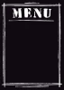 Chalkboard menu sign 008 - Black rectangle with white "MENU" text at the top and a border.