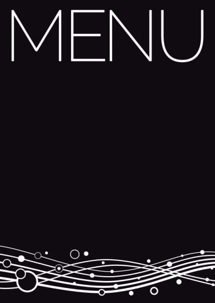 Chalkboard menu sign 014 - Graphic design with "MENU" text at the top and wavy lines.