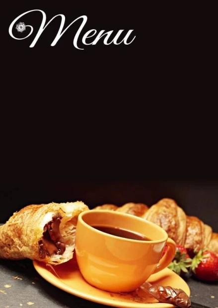 Chalkboard menu sign 031 - Graphic design with "Menu" text and a croissant on a dark background.