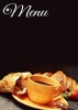 Chalkboard menu sign 031 - Graphic design with "Menu" text and a croissant on a dark background.
