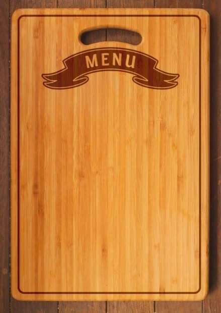 Chalkboard menu board 033 - Graphic design. Simple shape with MENU text at the top.