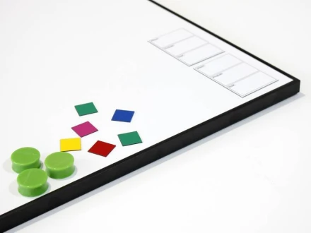 Magnetic dry-erase board in an aluminum frame, made to size