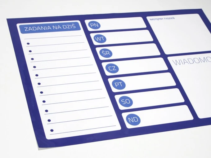 Dry-erase board planner 242 - Graphic design with a simple composition of blue lines and circles on a white background.