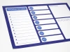 Dry-erase board planner 242 - Graphic design with a simple composition of blue lines and circles on a white background.