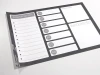 Dry-erase planner board 242 - Graphic design. Simple layout with fillable fields and space for notes.
