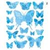 Multicolored butterfly sticker in shades of blue, perfect for decorating a child\'s room.