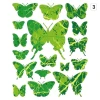 Multicolored butterfly stickers in vibrant shades of green, perfect for decorating children\'s items.