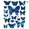 Colorful butterfly stickers in shades of blue and turquoise, perfect for decorating children\'s items.