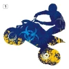 Multicolored quad sticker 1301 with dynamic graphics, perfect for a young motorsport enthusiast\'s room.