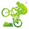 Multicolored graffiti-style bike sticker, perfect for a modern youth room.