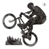 Multicolored bike sticker perfectly enlivens a modern youth room, adding energy and style.