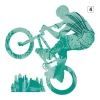 Multicolored street art bike sticker, perfect for a modern youth room.