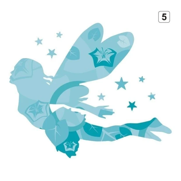 Multicolored elf sticker in a child-friendly style, perfect decor for a little dreamer\'s room.