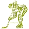 Dynamic hockey player sticker 03, perfect for a sporty youth room decor.