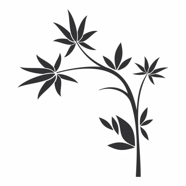 Stylish Japanese sticker 09 in a minimalist black and white design, perfect for modern interiors.