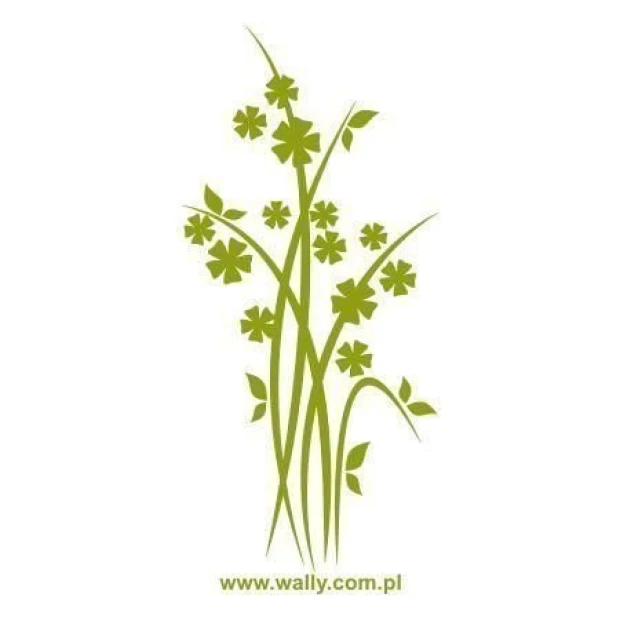 Stylish Japanese sticker in soft green shades, perfect for spring decor.