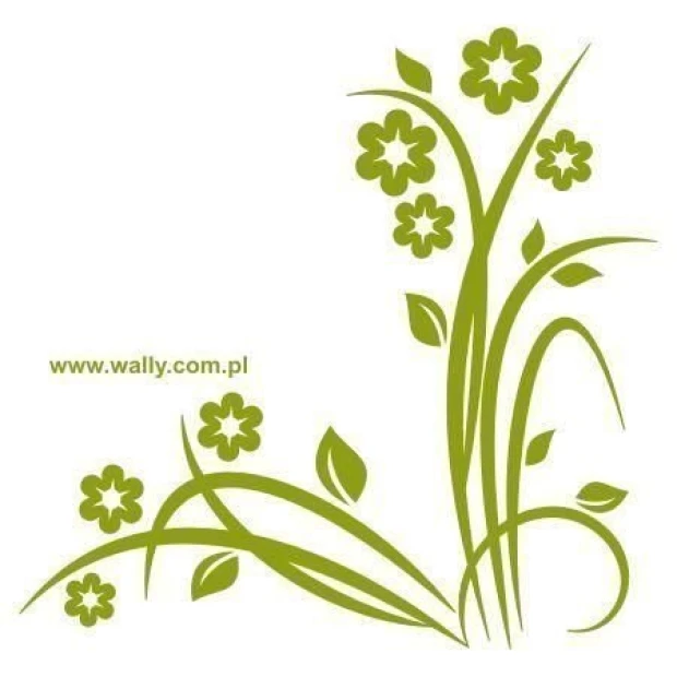 Japanese sticker 74 in shades of green, perfect for spring decor in a modern interior.