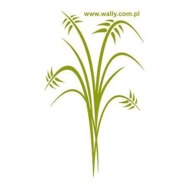 Stylish Japanese sticker with a delicate grass motif, perfect for minimalist interiors, adding elegance.