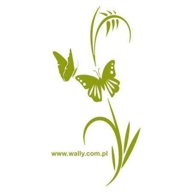 Japanese sticker 78 adds an elegant touch with butterfly and plant motifs, perfect for any interior.