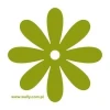 Stylish klasik 408 sticker in the shape of a green flower, perfect for brightening up modern interiors.