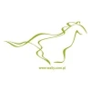Dynamic horse silhouette in green, perfect for a modern Scandinavian-style interior.