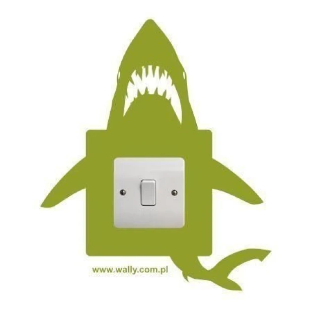 Fun shark-shaped wall sticker, perfect for a child\'s room, adding energy and charm.