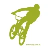 Dynamic bike sticker in vibrant green, perfect for a modern teen\'s room or young space.