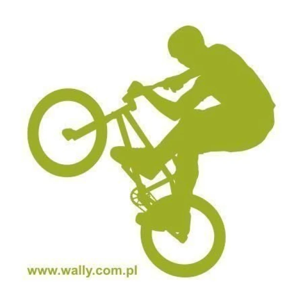 Dynamic graffiti bike sticker, perfect for a modern youth room.