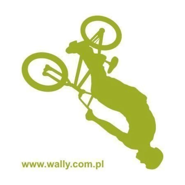 Dynamic cyclist sticker in an energetic green shade, perfect for a modern youth room.