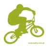 Bicycle sticker 011 in an energetic green shade, perfect for a wall in a modern youth room.