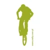 Dynamic bike sticker in vibrant green, perfect for a modern youth room.