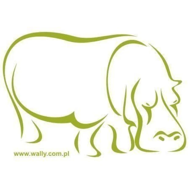 Stylish hippo sticker in soft green shades, perfect for a child\'s room, adding a playful touch.
