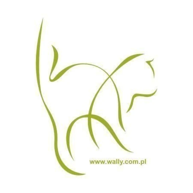 Elegant cat silhouette sticker in a soft green color, perfect for a minimalist interior.
